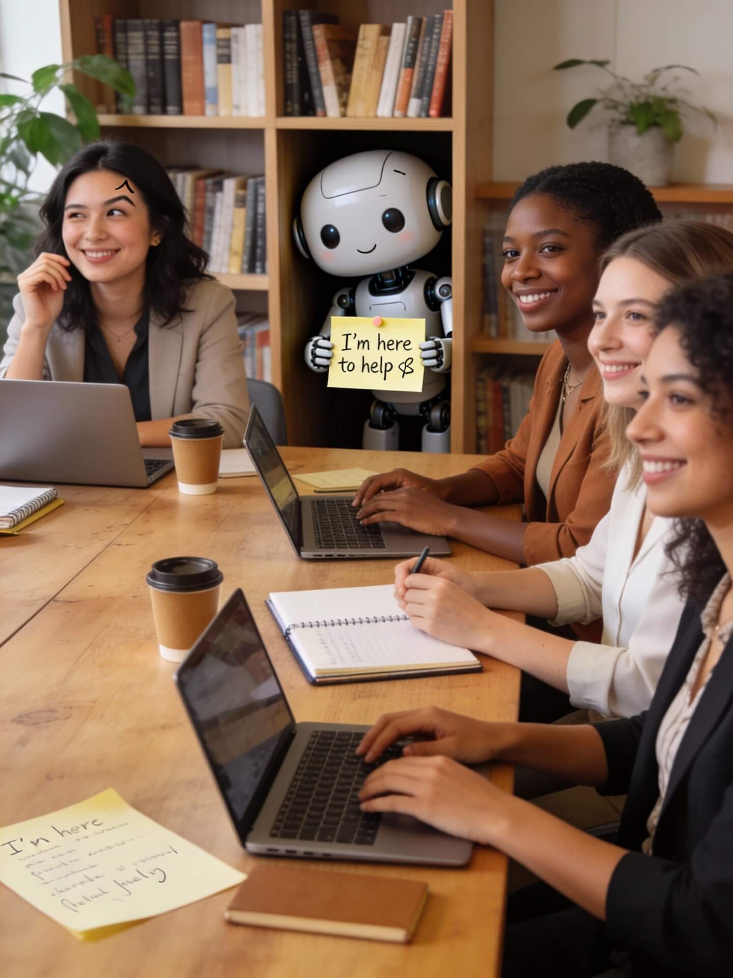 KI Roboter in einem Meeting